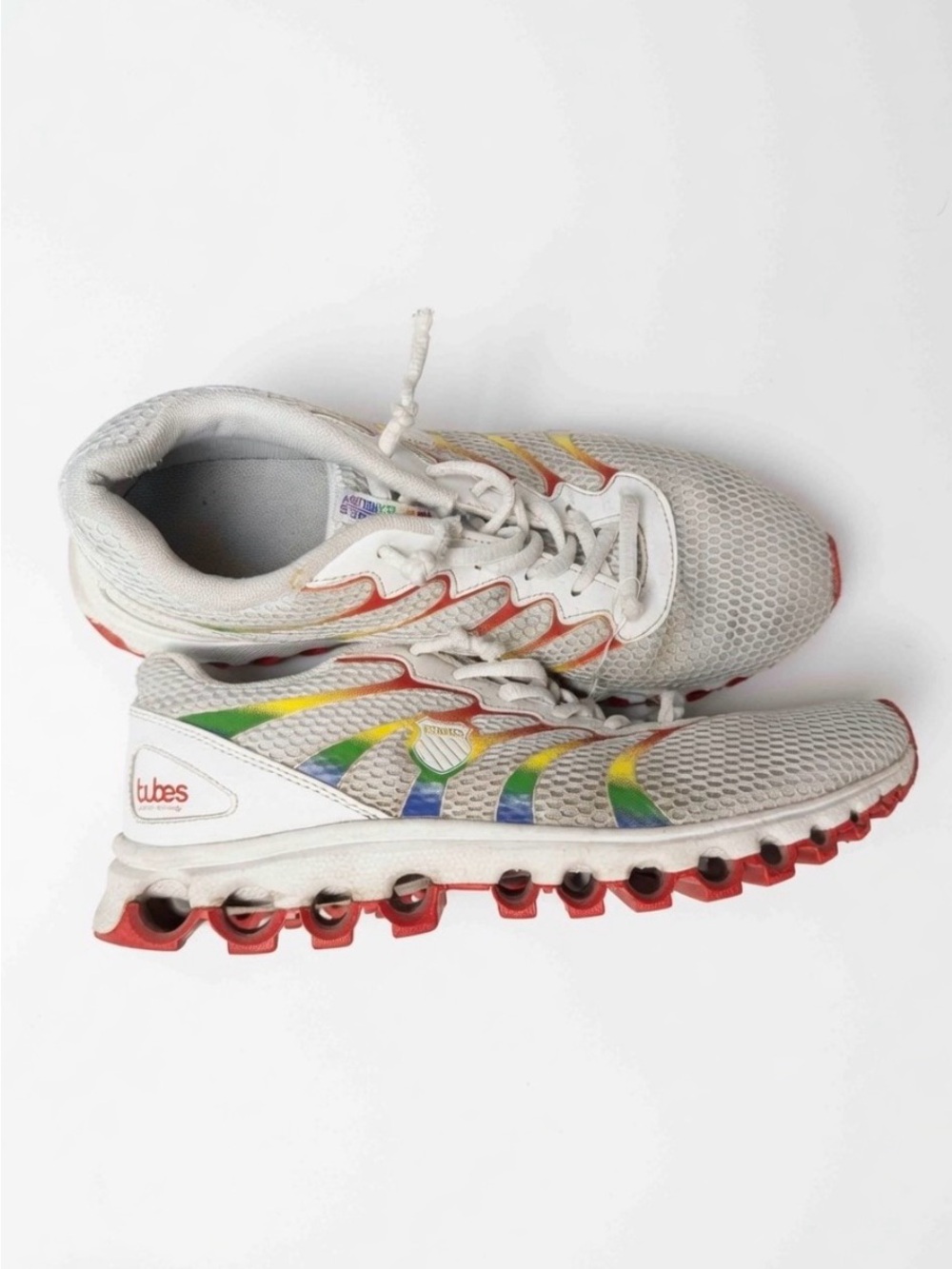 K-Swiss Tubes Running Shoes Women’s Size 9 White Rainbow Mesh Sneakers